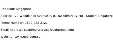 uob bank singapore contact number